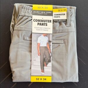 Marc New York Commuter Slim-Fit Chinos — Light Gray - 32 X 34